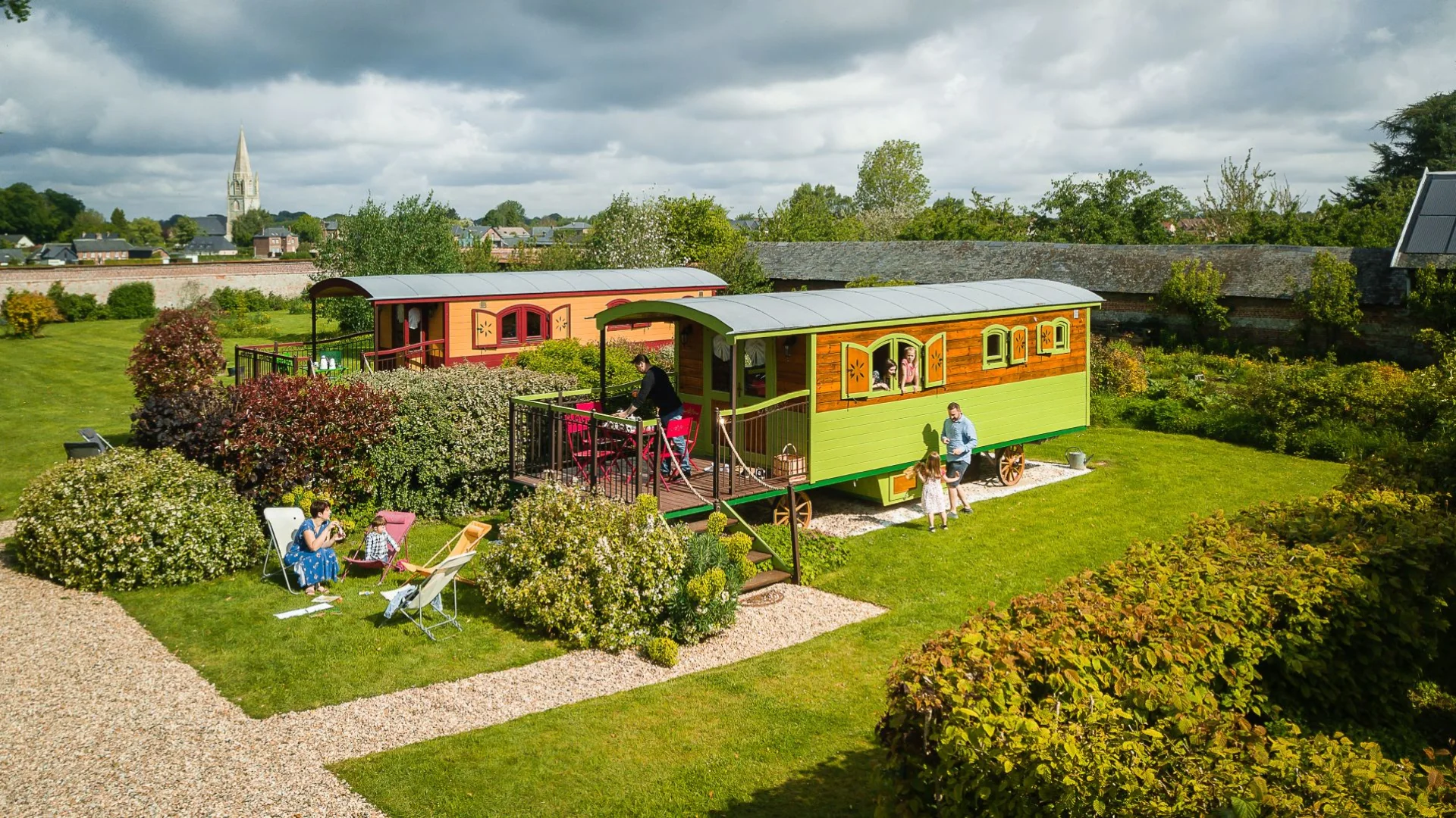 Caux Seine Normandie July 2018 Roulottes Hébergement Insolite Drone Press