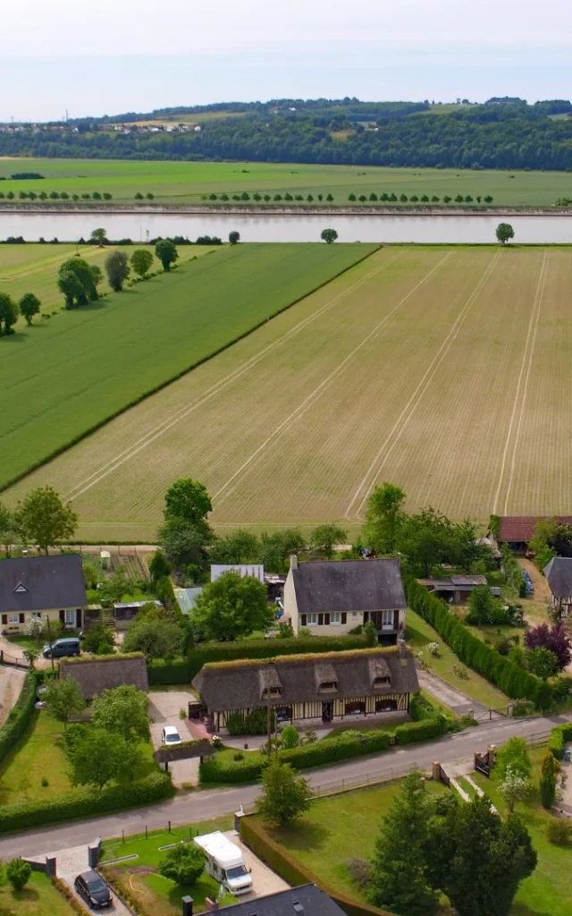 Route Des Chaumieres Juni 2017 Blick Drone Blick Seine Maison A Colombages Pausage Normandie Csnt