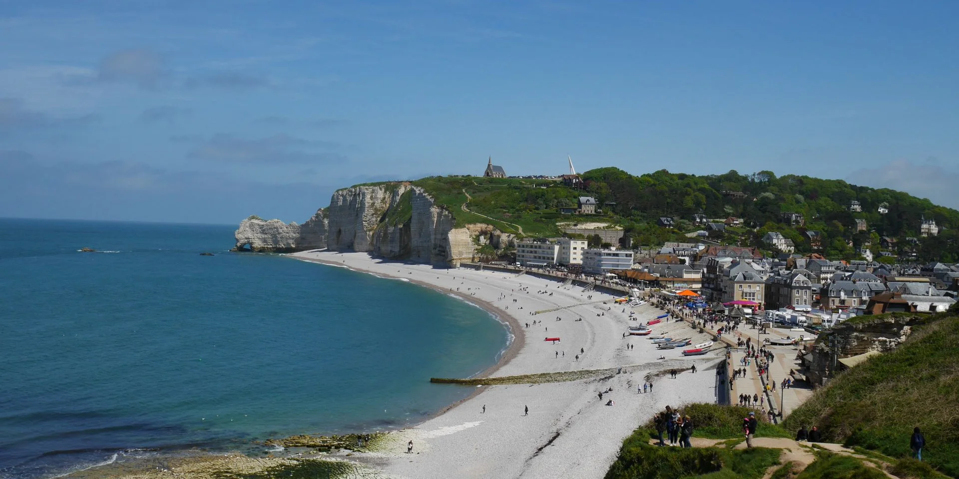 Etretat May 2018 Village De Pecheurs Seen From The Falaise Aval Csnt
